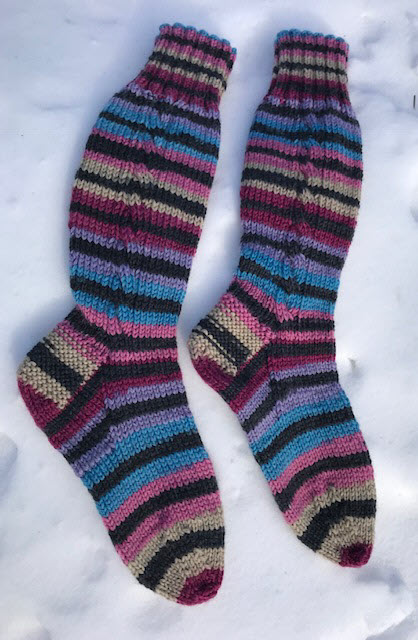 cabled boot socks